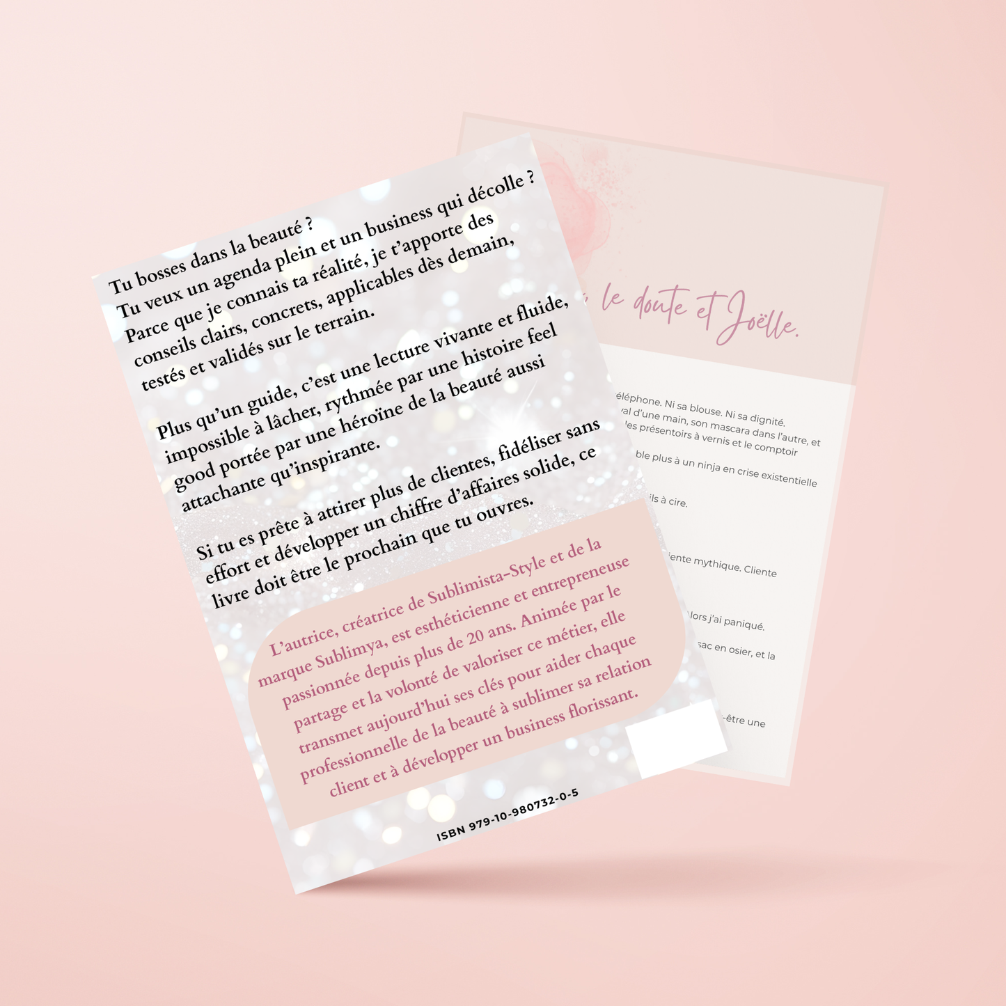 Contenu du livre Beauté & Succès : quatrième de couverture et extrait du mini-roman.