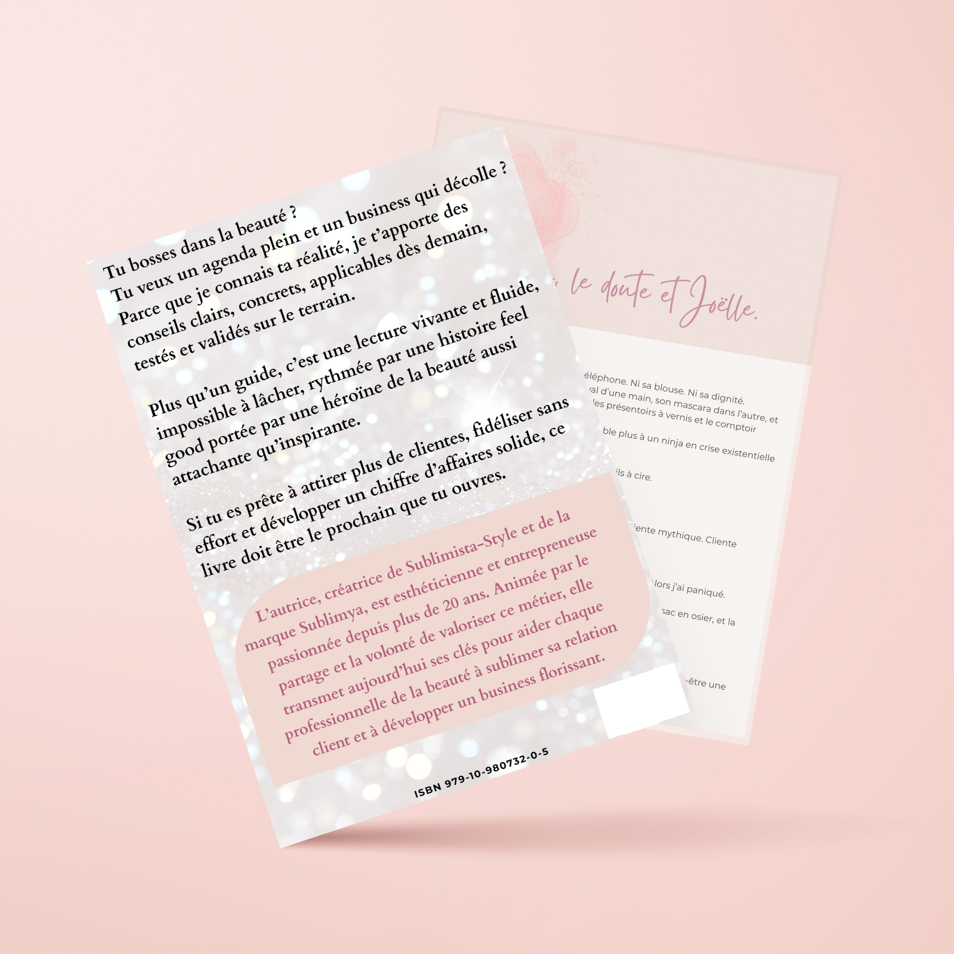 Contenu du livre Beauté & Succès : quatrième de couverture et extrait du mini-roman.